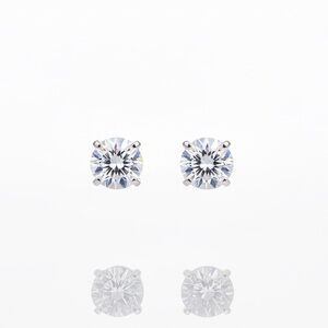 Moissanite Stud Earrings with Screw-Back (.925 Sterling Silver, 5mm Stones)